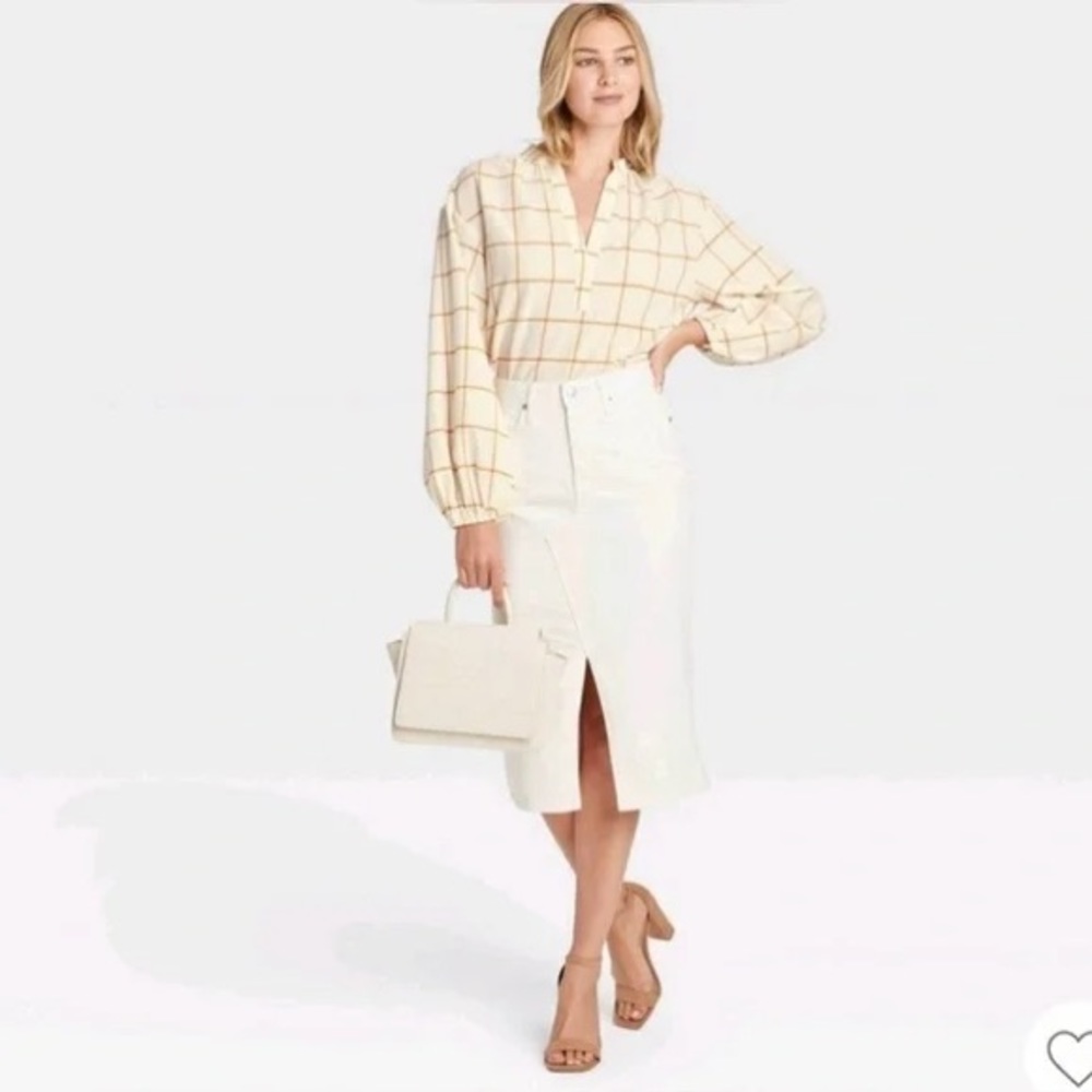 🎉 *3 for $25* A New Day Geometric Balloon Sleeve Top - Size M